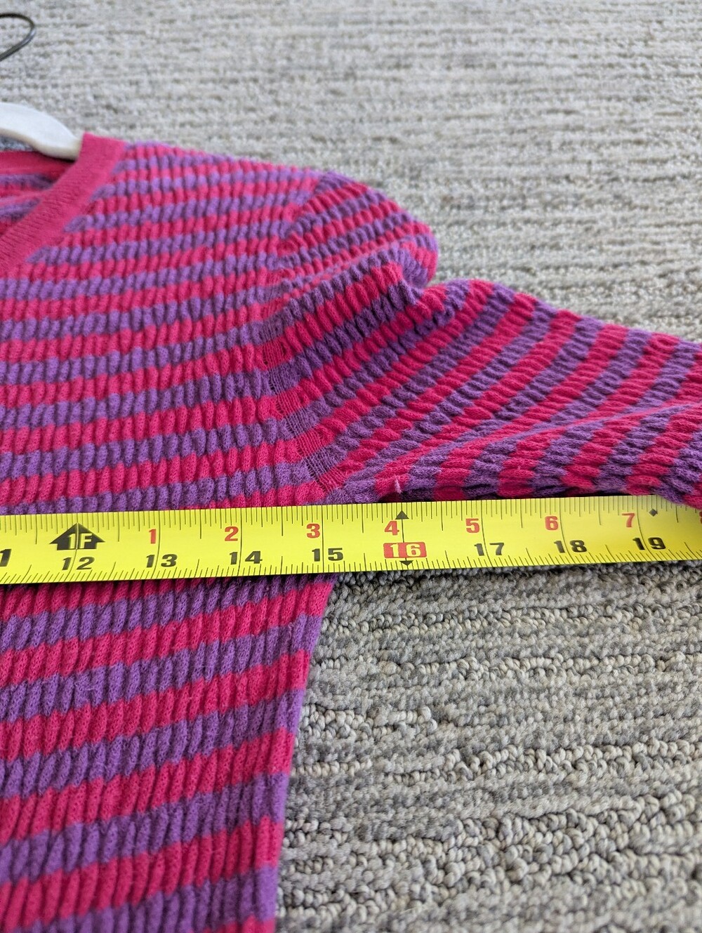ME+EM Cotton Smocked Knit Top in Bright Rose/Deep Orchid - Picture 5 of 8